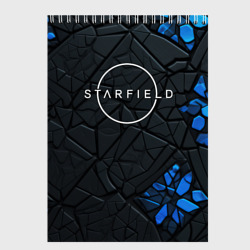 Скетчбук Starfield logo black blue style