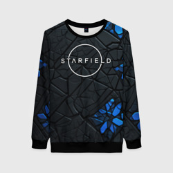 Женский свитшот 3D Starfield logo black blue style