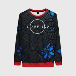 Женский свитшот 3D Starfield logo black blue style