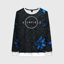 Женский свитшот 3D Starfield logo black blue style