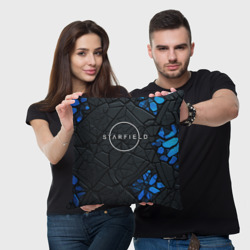 Подушка 3D Starfield logo black blue style - фото 2