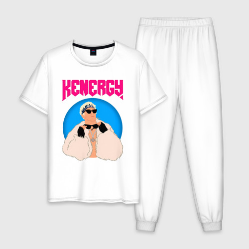 Мужская пижама хлопок с принтом Кен и Барби, вид спереди #2