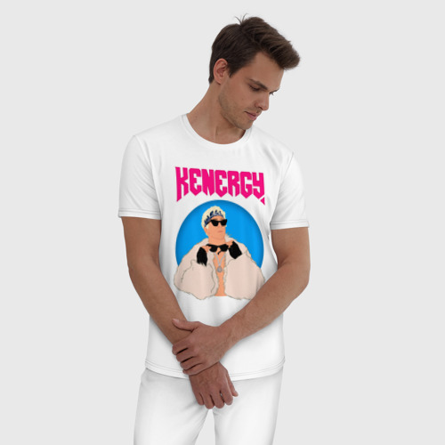 Мужская пижама хлопок с принтом Кен и Барби, фото на моделе #1