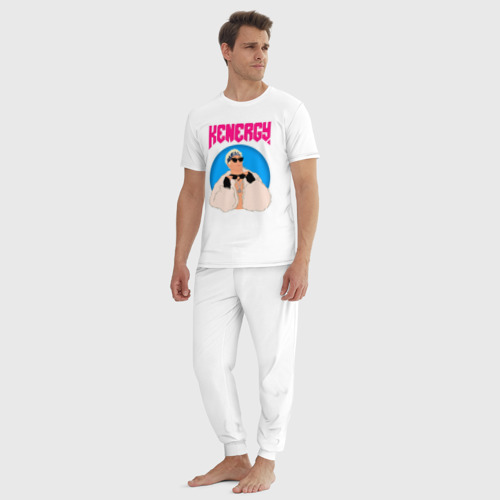 Мужская пижама хлопок с принтом Кен и Барби, вид сбоку #3