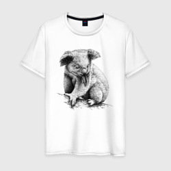 Коала штрихами – Мужская футболка хлопок с принтом купить со скидкой в -20%