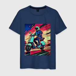 Мужик на скутере – Мужская футболка хлопок с принтом купить со скидкой в -20%