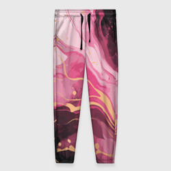 Женские брюки 3D Абстрактный черно-розовый мраморный узор