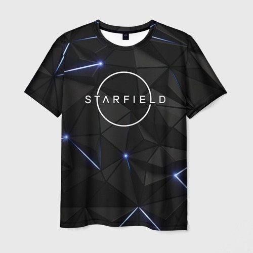 Мужская футболка с принтом Stafield logo black, вид спереди №1