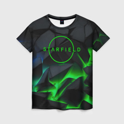 Женская футболка 3D Stafield logo green fire