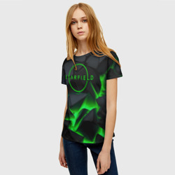 Женская футболка 3D Stafield logo green fire - фото 2