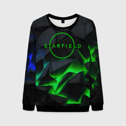 Мужской свитшот 3D Stafield logo green fire