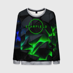 Мужской свитшот 3D Stafield logo green fire