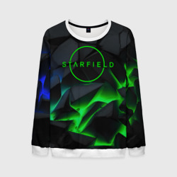 Мужской свитшот 3D Stafield logo green fire