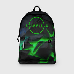 Рюкзак с принтом Stafield logo green fire для любого человека, вид спереди №3. Цвет основы: белый