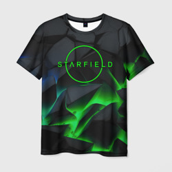 Мужская футболка 3D Stafield logo green fire