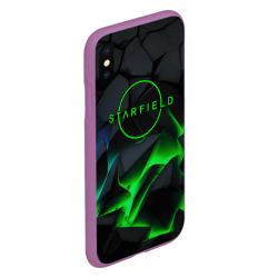 Чехол для iPhone XS Max матовый Stafield logo green fire - фото 2