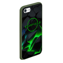 Чехол для iPhone 5/5S матовый Stafield logo green fire - фото 2