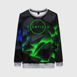 Женский свитшот 3D Stafield logo green fire