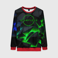 Женский свитшот 3D Stafield logo green fire