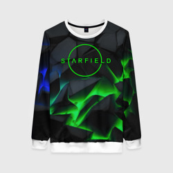 Женский свитшот 3D Stafield logo green fire