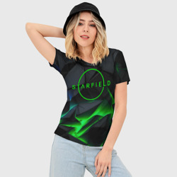 Женская футболка 3D Slim Stafield logo green fire - фото 2