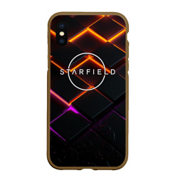 Чехол для iPhone XS Max матовый Starfield logo orange abstract