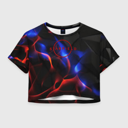 Женская футболка Crop-top 3D Starfield red logo 