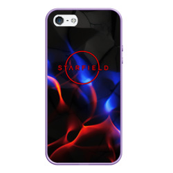 Чехол для iPhone 5/5S матовый Starfield red logo 