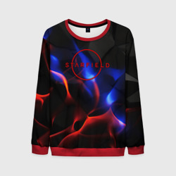 Мужской свитшот 3D Starfield red logo 