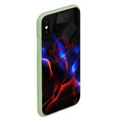 Чехол для iPhone XS Max матовый Starfield red logo  - фото 2