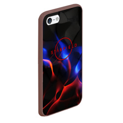 Чехол для iPhone 5/5S матовый Starfield red logo  - фото 2