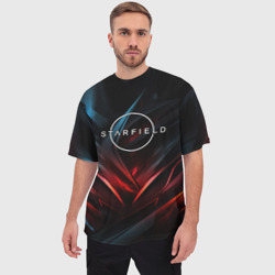 Мужская футболка oversize 3D Starfield  abstract logo - фото 2