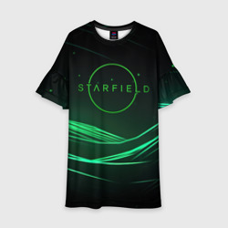 Детское платье 3D Starfield green logo