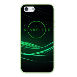 Чехол для iPhone 5/5S матовый Starfield green logo