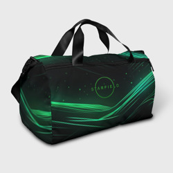 Сумка спортивная 3D Starfield green logo