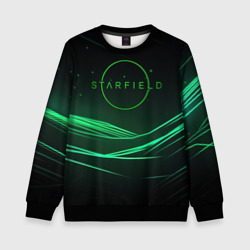 Детский свитшот 3D Starfield green logo