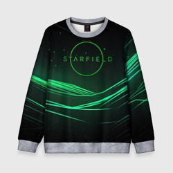 Детский свитшот 3D Starfield green logo