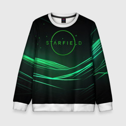 Детский свитшот 3D Starfield green logo