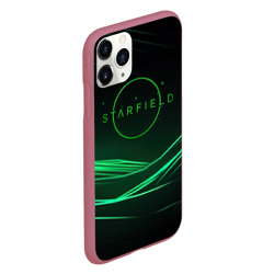 Чехол для iPhone 11 Pro матовый Starfield green logo - фото 2