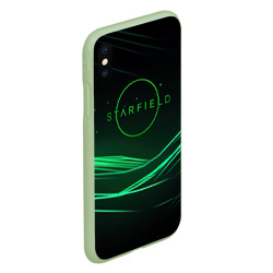 Чехол для iPhone XS Max матовый Starfield green logo - фото 2