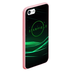 Чехол для iPhone 5/5S матовый Starfield green logo - фото 2