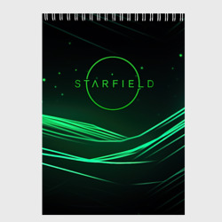 Скетчбук Starfield green logo