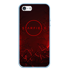 Чехол для iPhone 5/5S матовый Starfield    red logo