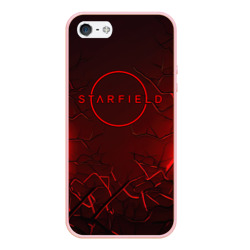 Чехол для iPhone 5/5S матовый Starfield    red logo