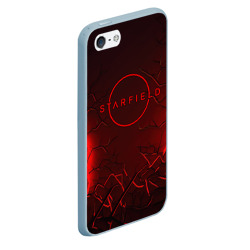 Чехол для iPhone 5/5S матовый Starfield    red logo - фото 2