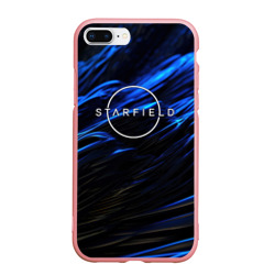 Чехол для iPhone 7Plus/8 Plus матовый Starfield logo blue background