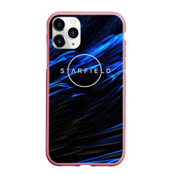 Чехол для iPhone 11 Pro Max матовый Starfield logo blue background