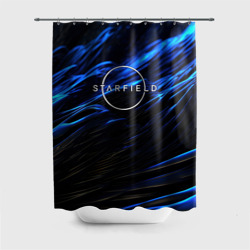 Штора 3D для ванной Starfield logo blue background