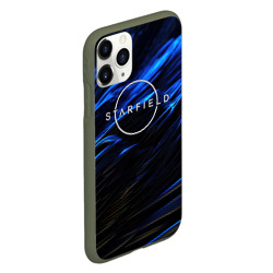 Чехол для iPhone 11 Pro матовый Starfield logo blue background - фото 2