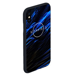 Чехол для iPhone XS Max матовый Starfield logo blue background - фото 2